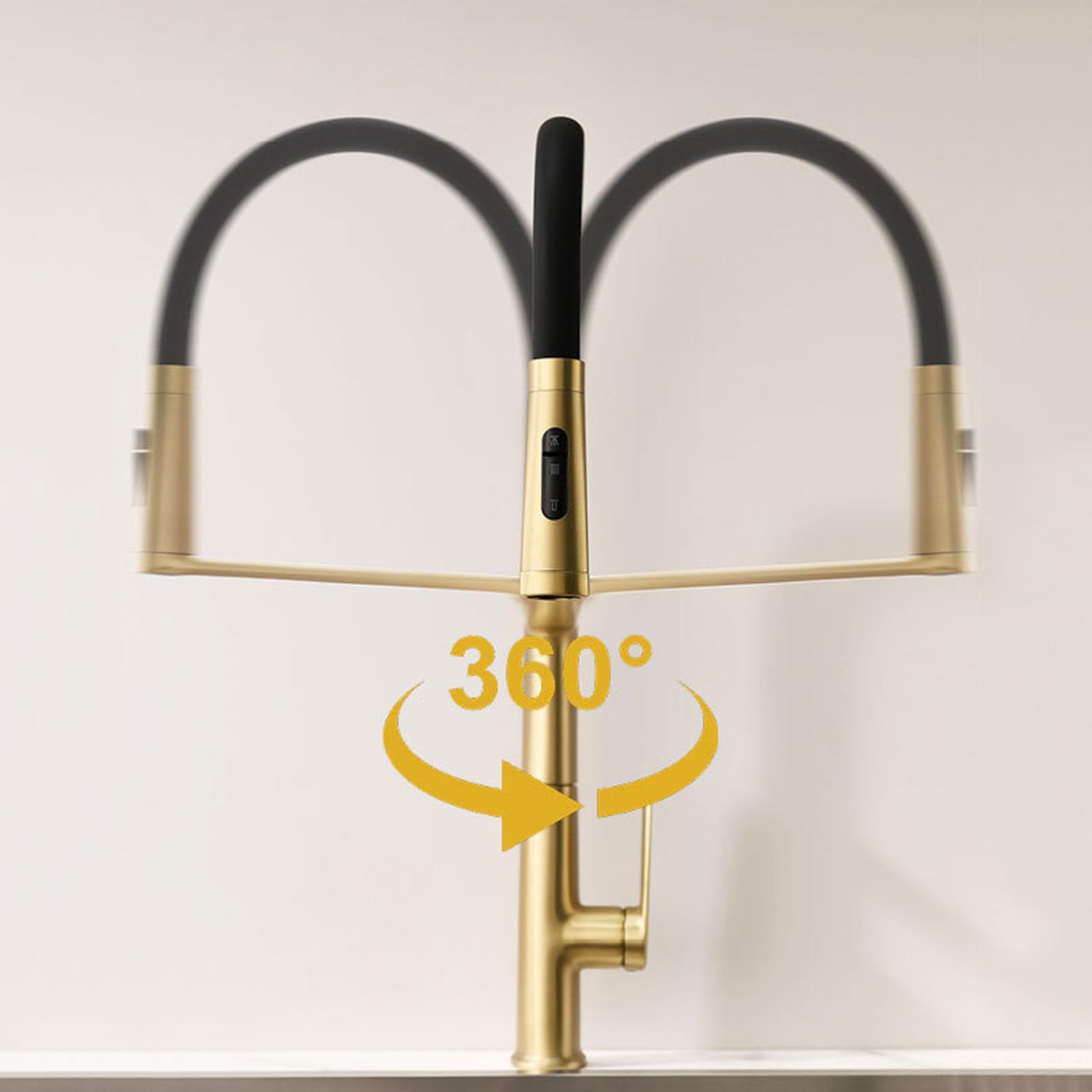Grifo Fregadero Cocina Flexible Extensible Cuello de Cisne Grifos de Cocina Fregadero Extraible 3 Modos,oro Rosa Cepillado