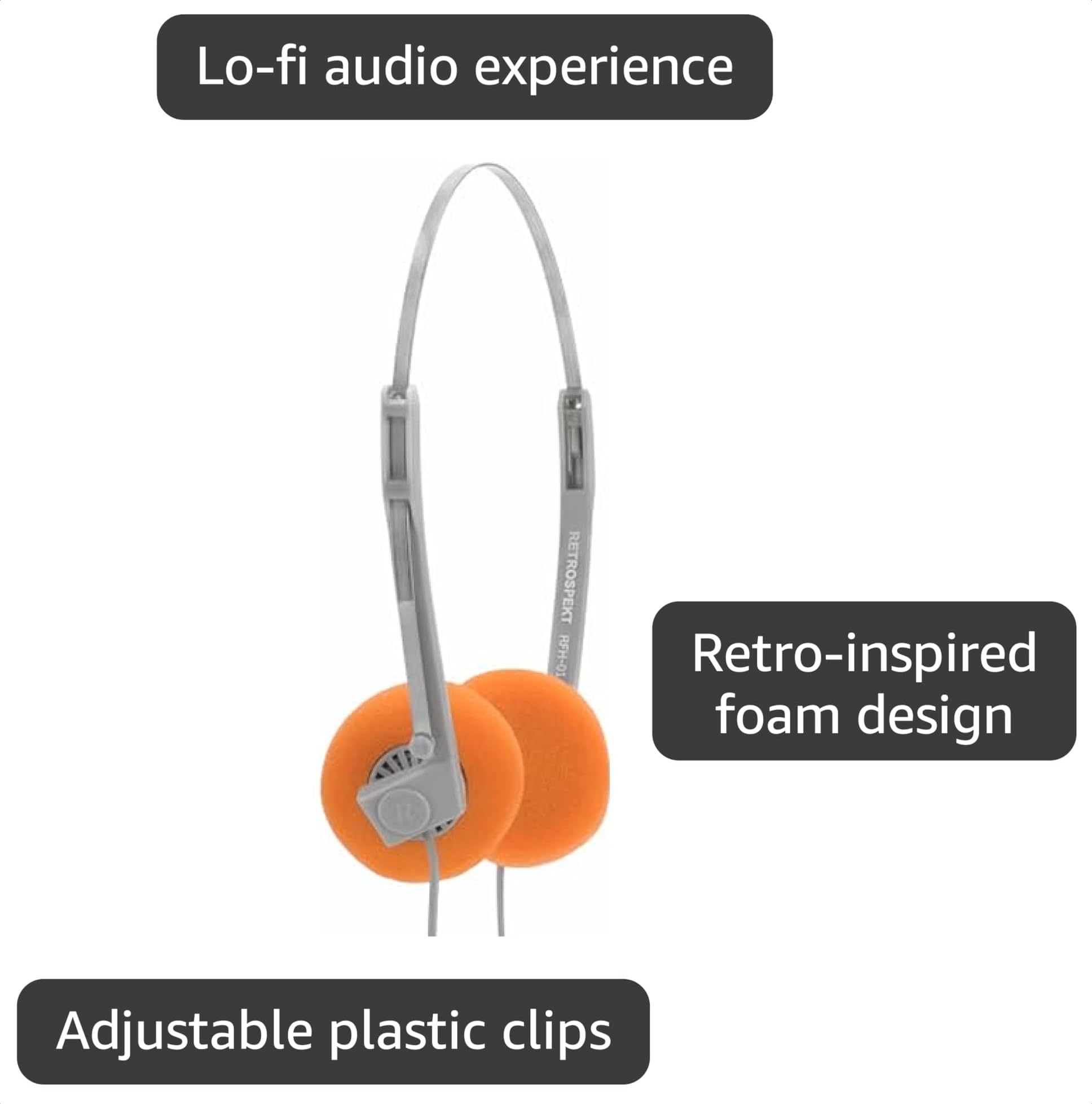 Amazon.com: Retrospekt RFH-01 On-Ear Wired Headphones – Retro Foam