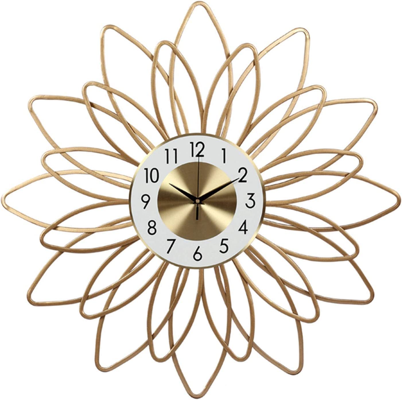 Grande horloge murale vintage or et montre en métal décorative pour grand mur de séjour