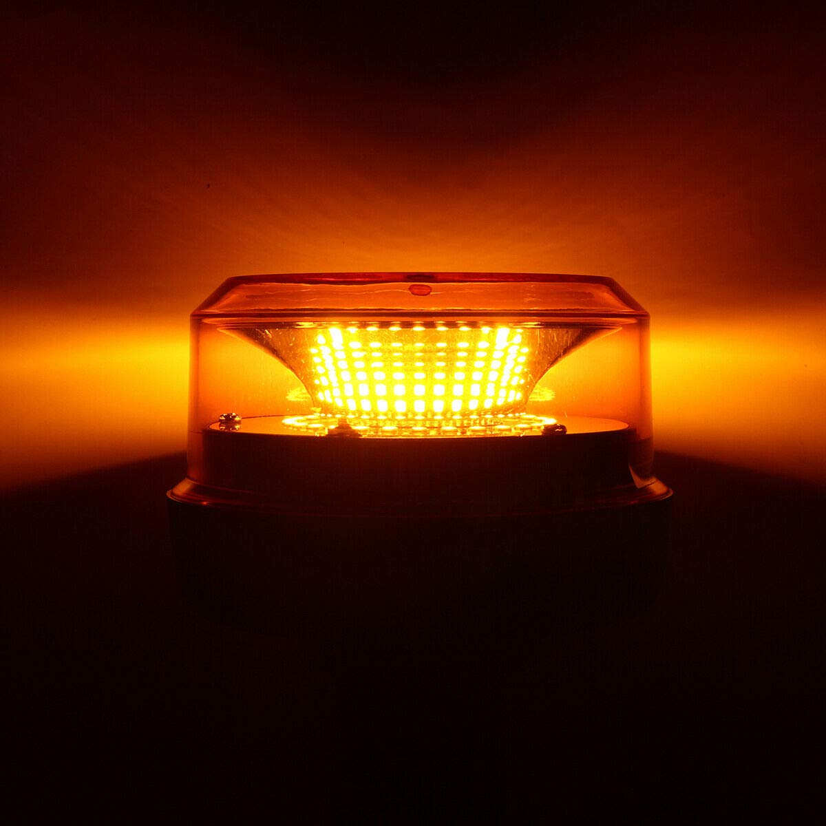 JJ Lot de 2 Gyrophares Led Orange 12V 24V ECE E9 R65 4 Modes d'Éclairage Ambre Tige DIN Flexible Camion Tracteur