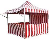 Vista 2 de Tienda de campaña desplegable con paredes laterales, 10 x 10 pulgadas, diseño de rayas rojas