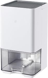 Home Dehumidifier, 40W Low Energy Dehumidifier with 1.2L Water Tank, Auto Shut-Off & Humidity Sensor, Quiet Dehumidifier for Bedroom, Basement, Bathroom (Up to 323 sq.ft)