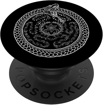 The Ghoulish Garb Hecates Wheel Ouroboros Goddess of Witchcraft PopSocket Adhesive Phone Grip for Smartphones iOS and Android - Black
