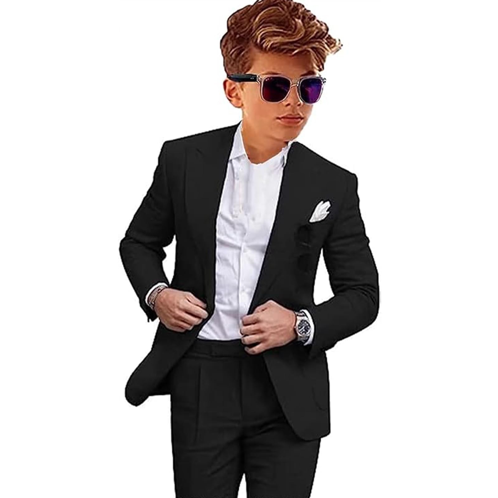 Smoking da ragazzo in lino 2 pezzi slim fit abiti formali per matrimonio