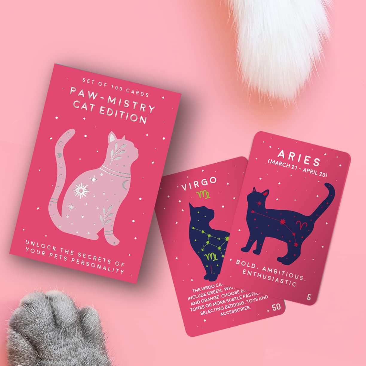 Gift Republic Paw-Mistry Cat Edition - Set of 100 Cards. Unlock The Secrets of Your Pets Personality!