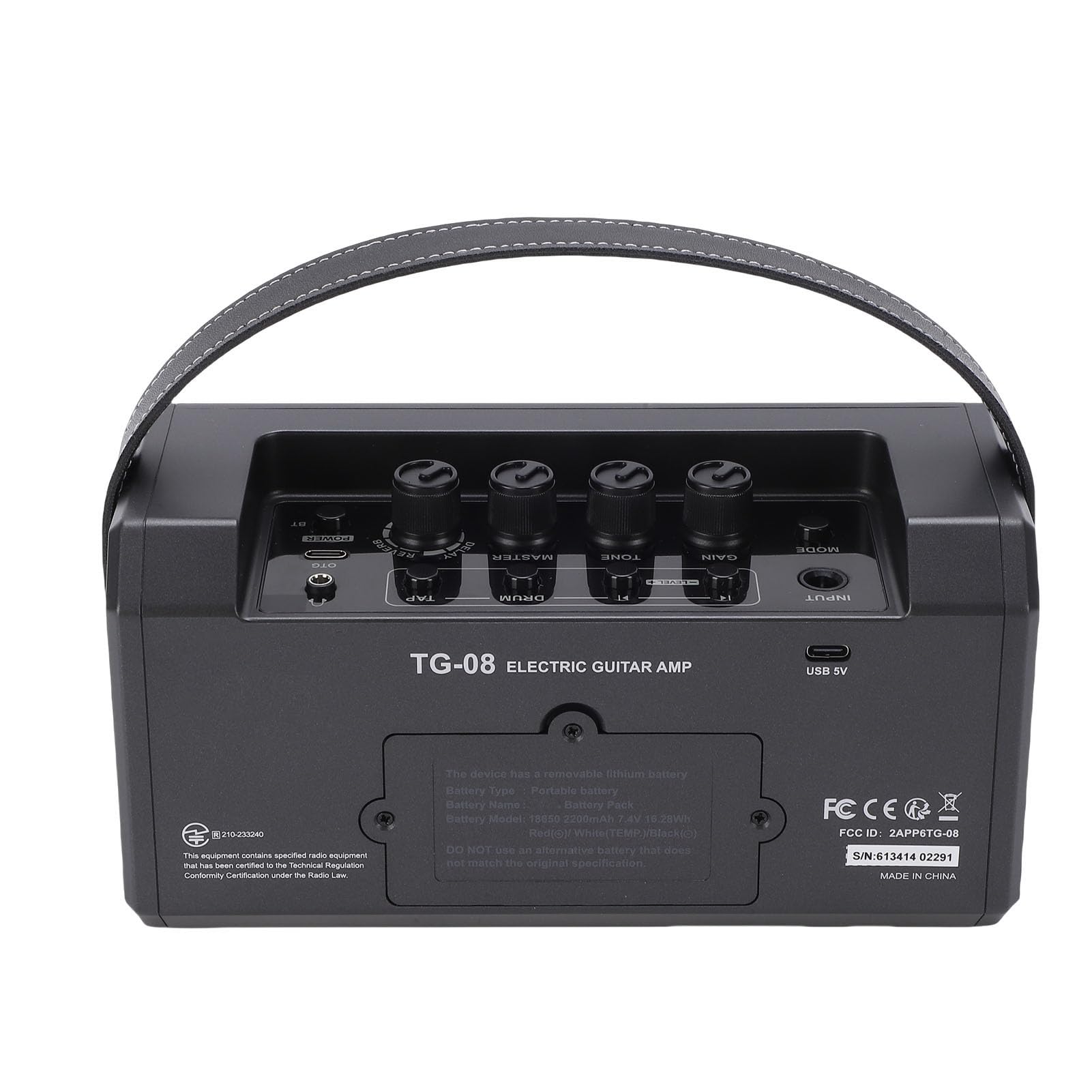 Generic Amplificatore Portatile per Chitarra Elettrica con modalità di Riverbero Ritardato per Improvvisazioni di Strada Nero