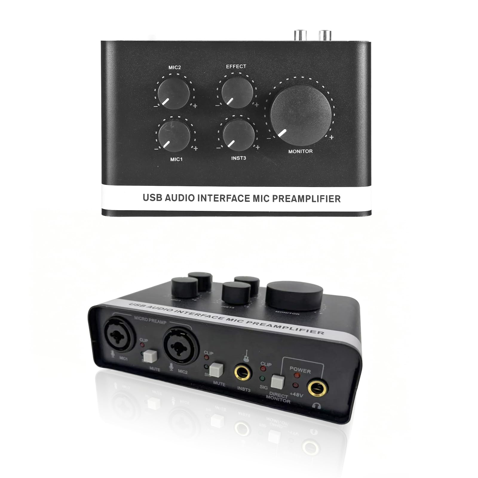 USB Audio Interface,Computer Recording Audio Interfaces with 48V Phantom Power Studio Quality PC/Mac/iOS Recording XLR/TRS Combo Input Compatible with Guitarists,Vocalists,Podcasters