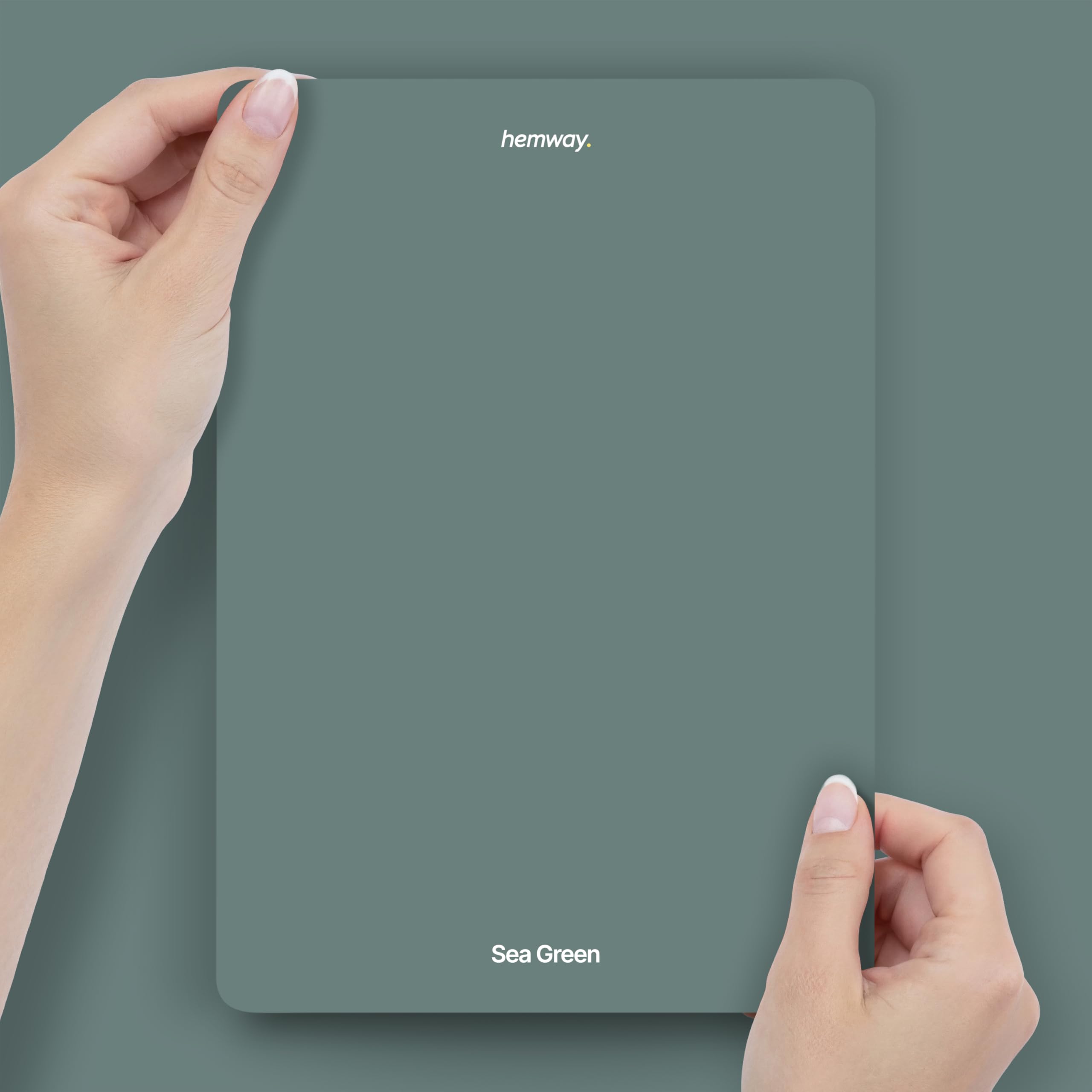 Hemway Sea Green Peel & Stick Sample Chalk Paint | A5 Accurate Colour Swatch, Mess-Free Alternative to Paint Tester Pots, Easy To Use, Eco-friendly, for Interior Furniture & Walls