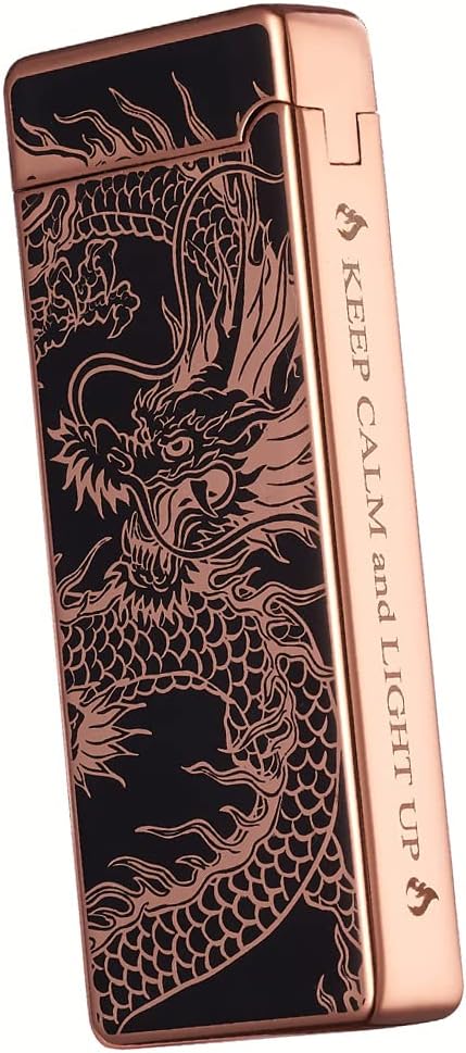Custom Electric Lighter Personalized Kitchen for Candle Gift Windproof USB Rechargeable Dual Arc for Camping Christmas Father's Day Valentine's Day… (Custom) (Dragon Custom)