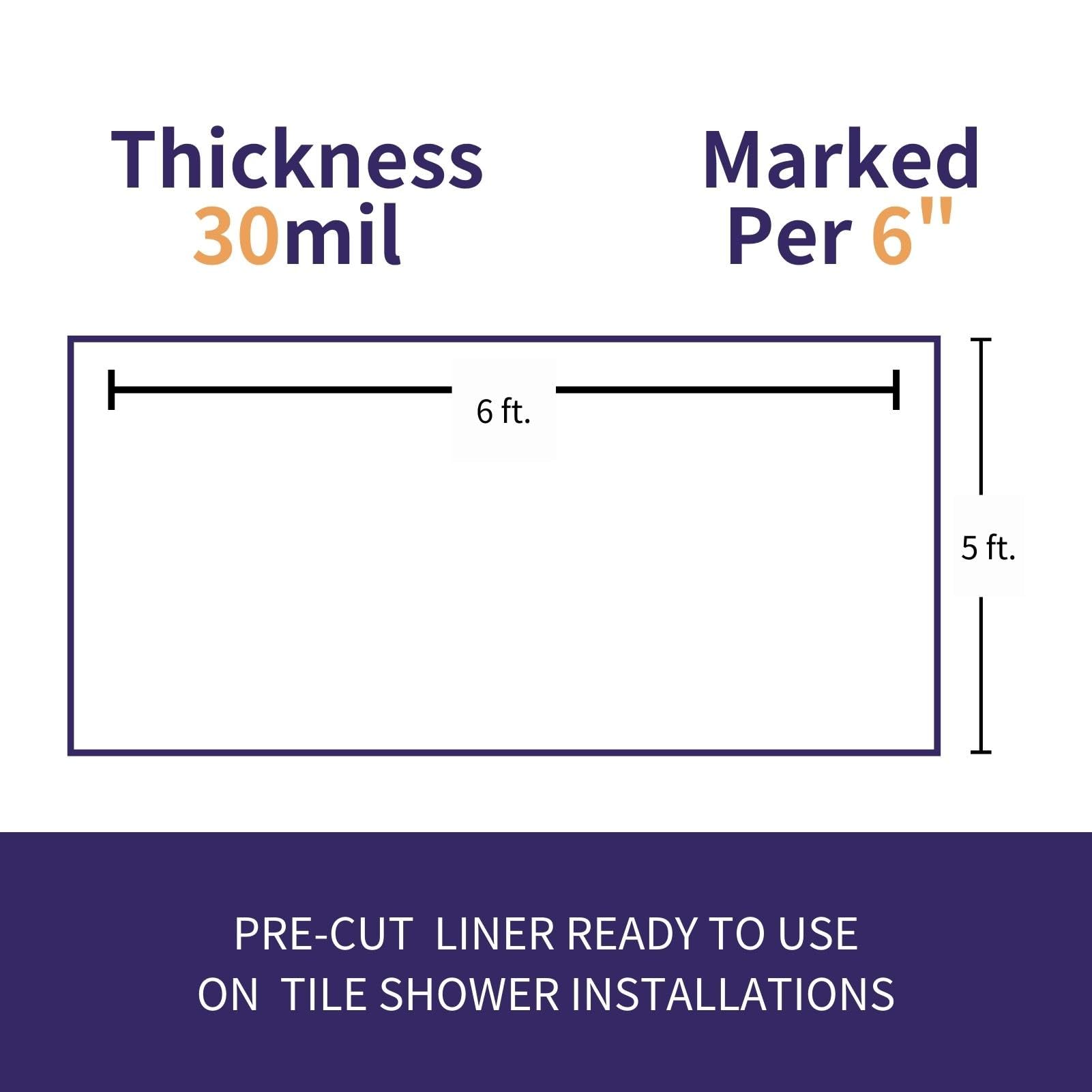 Snapklik.com : SINGFORM 30 Mil Thickness 5 X 6 Shower Pan Liner PVC Waterproofing Membrane ...