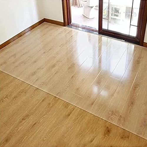GRAEBA - Protector de piso rectangular transparente de PVC de 0.019 pulgadas para el hogar, oficina, estudio, alfombra de madera, antideslizante,