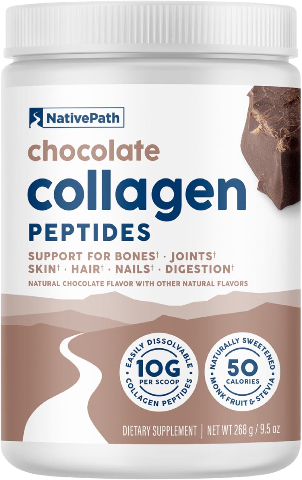 - Collagen Peptides - Hydrolyzed Type 1 & 3 Collagen. Keto & Paleo Grass-Fed Protein Powder for Hair, Skin, Nails, Bones, Joints, Digestion and More - No Gluten or Dairy (Chocolate, 268g)