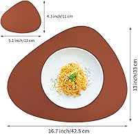 Vista 66 de Faux Leather Placemats and Coasters Set of 2, Round Leather for Dinner Table Mats Heat Resistant Non-Slip Washable Insulation Coffee Mats Kitchen