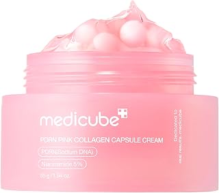 Medicube Capsule Cream Salmon DNA PDRN Pink Collagen Moisturizer | Lightweight Glow Hydration for Uneven Tone, Korean Glass Skin 1.94oz