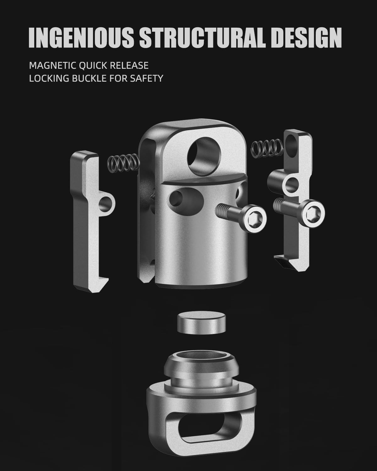 tikey Titanium Magnetic Key Holder, Quick Release Keychain, Detachable Magnetic Keychain, Safely Lock System, 360 °,Pull Apart Key Rings for Men Women - Image 2