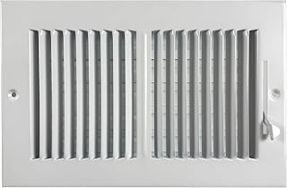 Rocky Mountain Goods 10" x 6" (Duct Opening) Two Way Wall or Ceiling Vent Cover - White - Heavy Duty Steel - Adjustable Airflow Lever - 11.75" x 7.75" Overall Dimensions - Screws Included