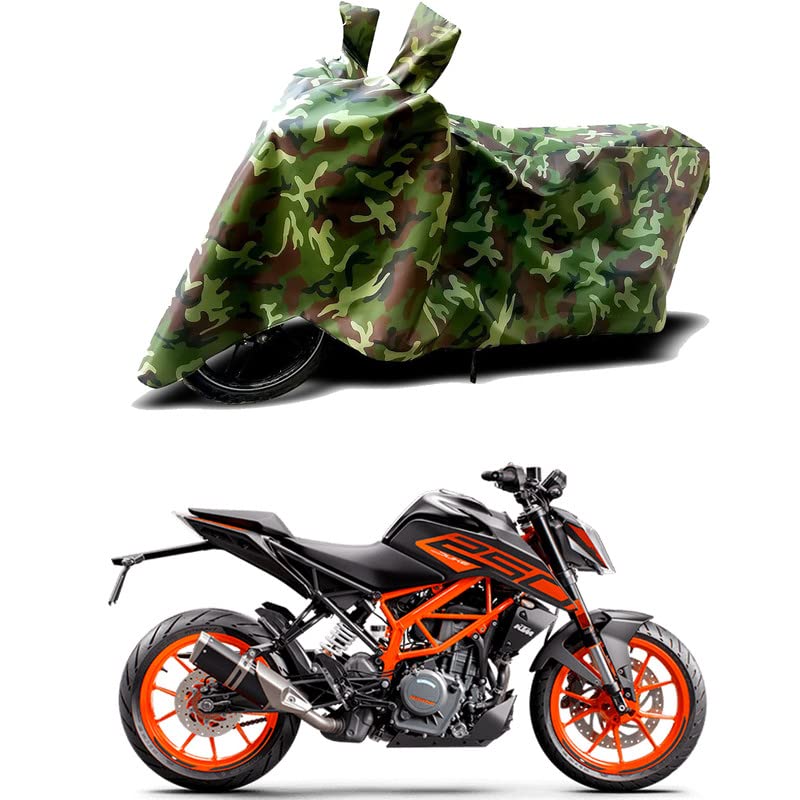 Image of 100% Water Resistant Full Bike Scooty Two Wheeler Body Cover Compatible for KTM 250 Duke /UV-Rays /Heat Protection /Birds Dropping /Scratchproof /Dust Proof /Waterproof /All Varients[Green MJ]