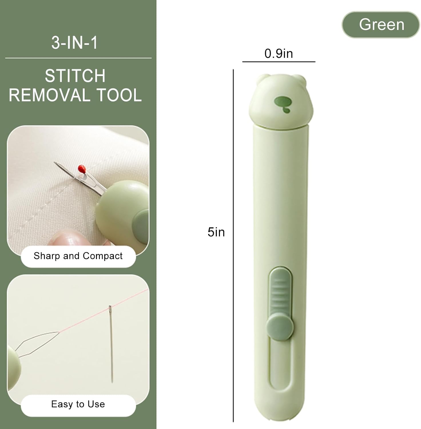 3-in-1 Scalable Storage Design Sewing Tool, Seam Ripper with Needle Threader and Holder, 3 Colors (Mix_3pcs)