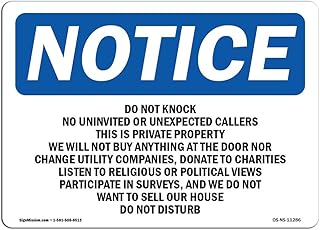 OSHA Notice Sign - Do Not Knock No Uninvited Or Unexpected | Aluminum Sign | Protect Your Business, Work Site, Warehouse & Shop Area | Â Made in the USA, 18