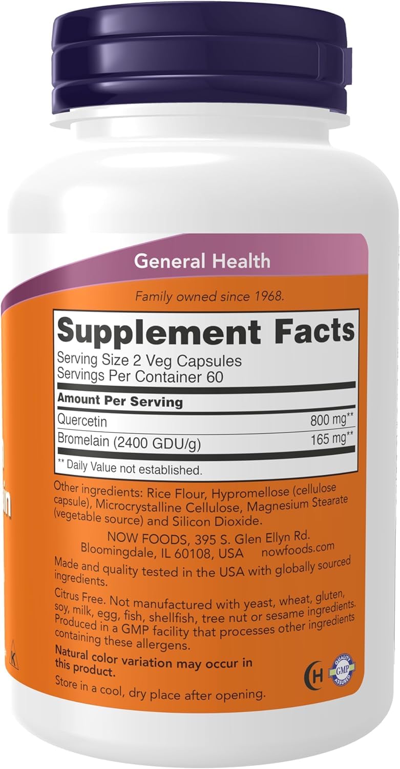 Now Foods - Quercetina con bromelina, confezione da 120 capsule