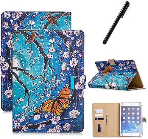 HereMore Universal Case for 10 Inch Tablet with Pen, Leather Stand Cover Protective Shell for Fusion5 10.1, iPad 10.2", Samsung Tab A 10.1/S2 9.7", Huawei MediaPad T3 10, Lenovo Tab E10, Wolf