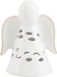 Mud Pie Angel Ceramic Votive Cover, Small, 5" x 4 1/4"