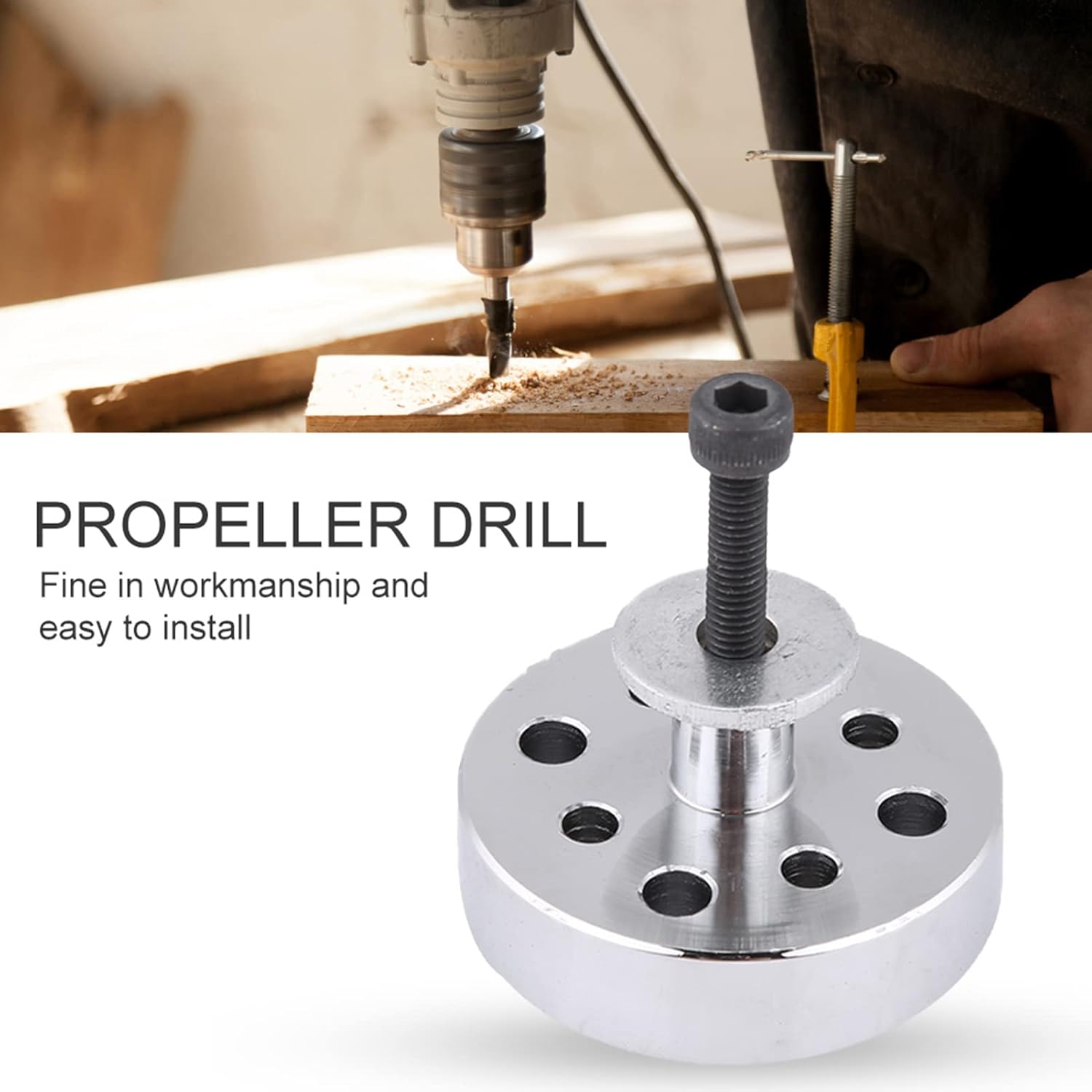 Propeller Drill Guide Jig, 45mm Diameter, 172g Weight, RC Model Airplane Accessory for DLE30/35RA/40/50/55/55RA/60/61 b0blvvhn34