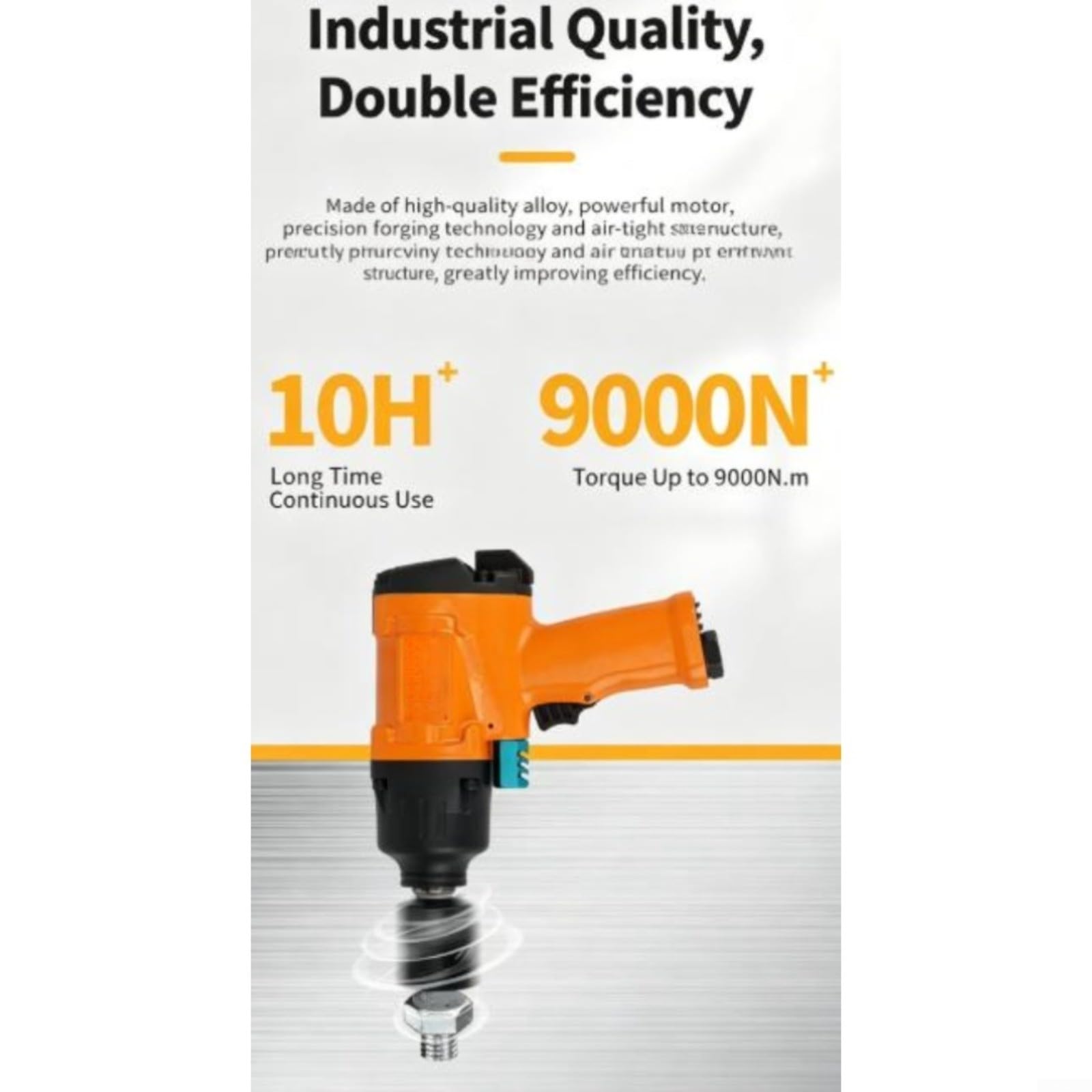 Pneumatico professionale per chiave a percussione, 1/2 pollice Drive Air Tool | Velocità regolabile 8500 giri/min per l'arancia resistente della meccanica del garage automatico