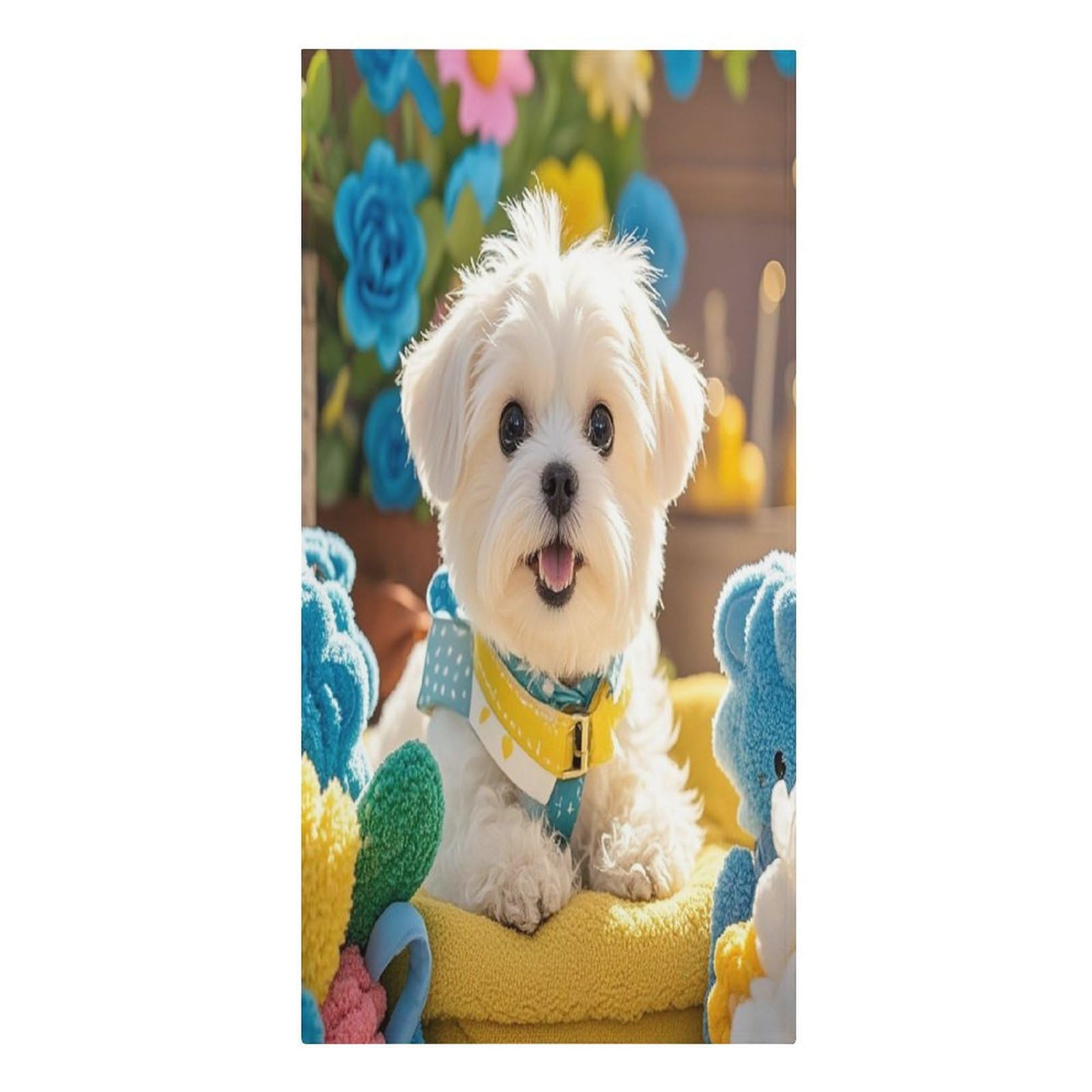 VstaDank Cute Maltese Puppy Beach Towel Vacation Essentials Sand Free Soft Quick Dry Swim Towels 61"x30" Modern Extra Large Towels Lightweight Microfiber Beach Towel for Swimming Pool