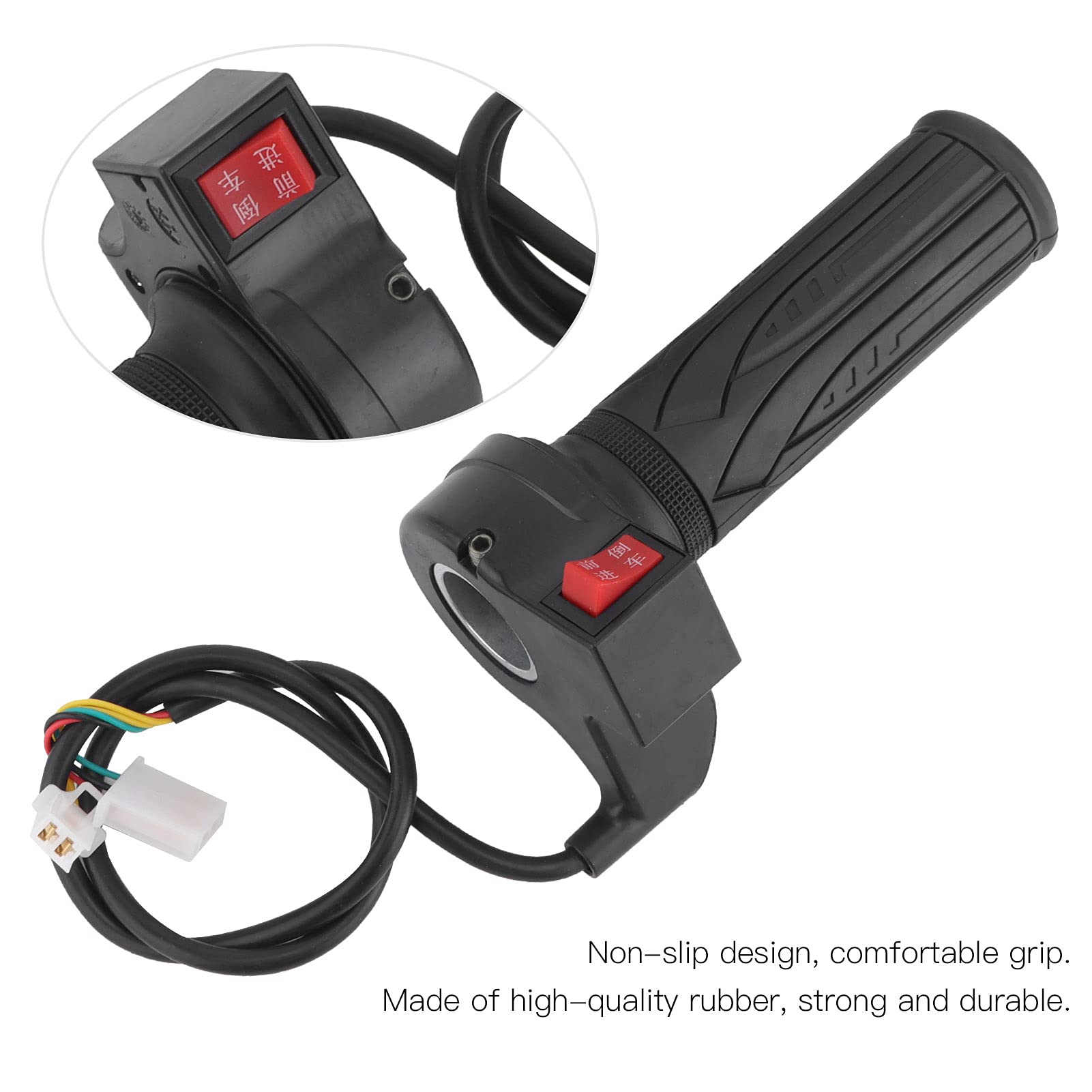 Manopola Acceleratore Per Bici Elettrica Con Funzione Retromarcia - Alomejor, Gomma Antiscivolo, Destro