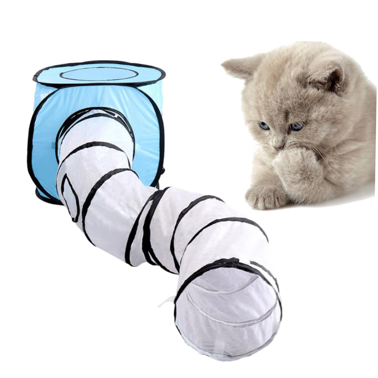 SUPVOX Tunnel pour Chat Jouets pour Chaton Tunnel de Jeu en Forme de S Jouets pour Animaux de Compagnie