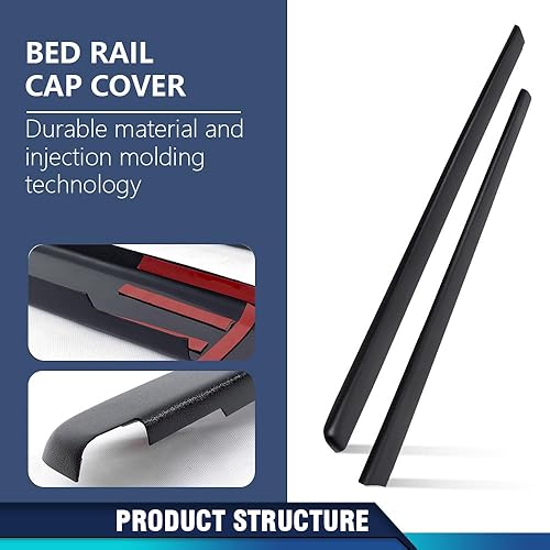 Vista 5 de PIT66 Tapa de Riel de Cama de Camión, Compatible con 1999 2000 2001 2002 2003 2004 2005 2006 2007 Chevy Silverado / 99-07 GMC Sierra 1.98m