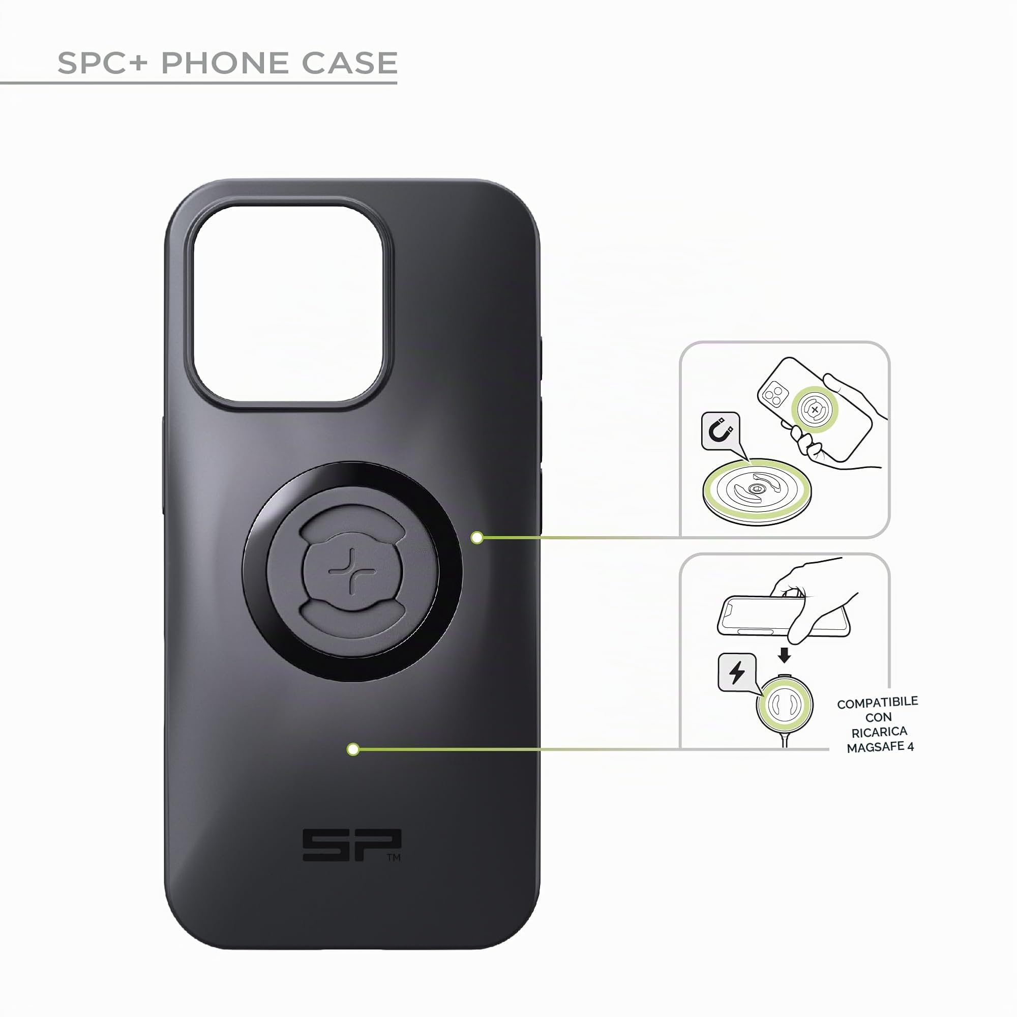 SP CONNECT Bike Bundle II | SPC+ | per iPhone 13 mini/12 Mini | per Il Manubrio della Bicicletta per Tutti Gli Smartphone telefoni cellulari