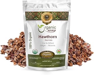 Organic Way Hawthorn Berries Cut & Sifted (Crataegus monogyna) - European Wild-Harvest | Organic & Kosher Certified | Vegan | Non GMO & Gluten Free | USDA Certified | Origin - Albania (1/4LBS / 4OZ)