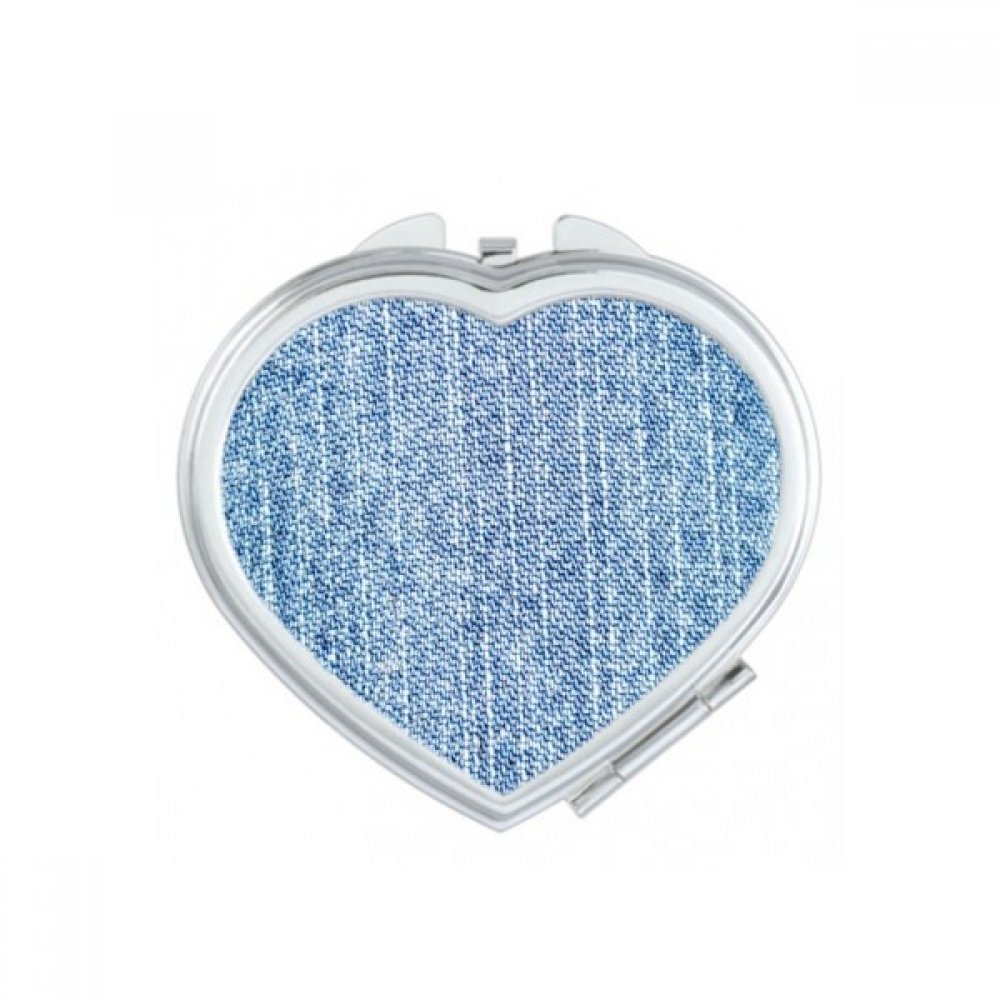 Miroir compact en cuir marron au design cœur abstrait pour maquillage nomade