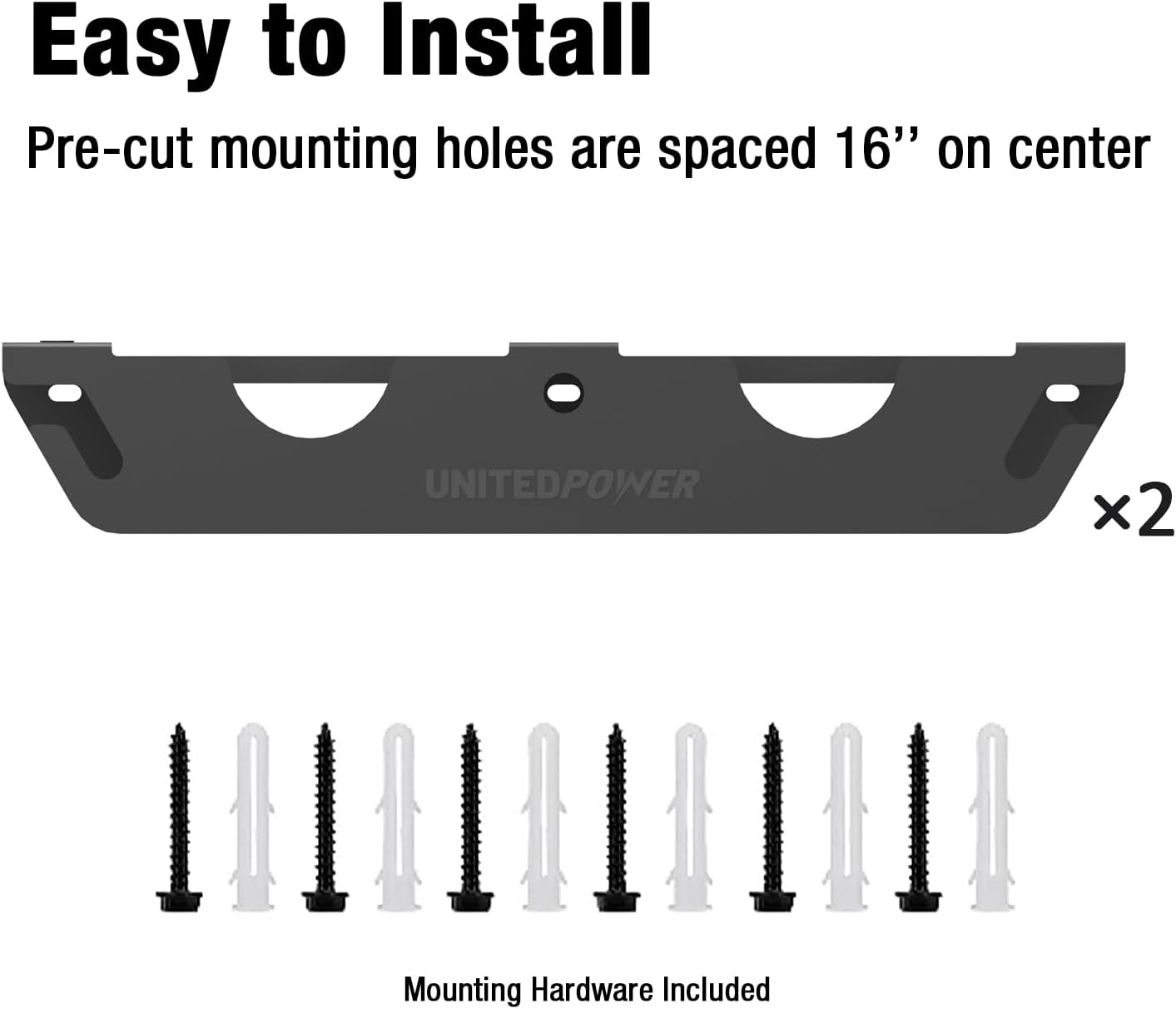 UNITEDPOWER Angle Grinder Holder - 4 Bay Angle Grinder Rack/Stand Storage Rack with Cord Hanger, Wall mount Bracket for Cutters Polishers, Garage and Workspace.