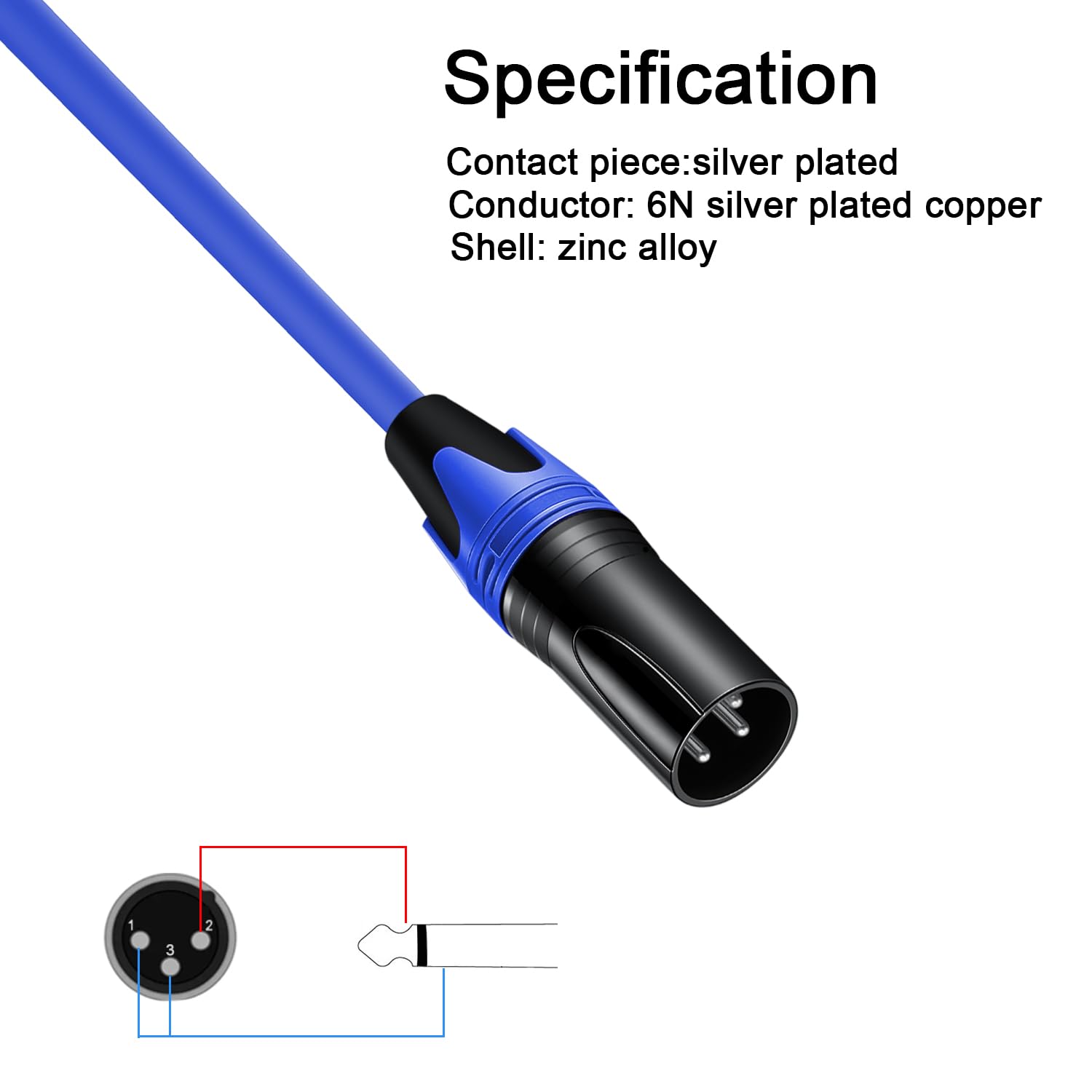 Mikrofon-Audiokabel, rechtwinklig, 1/4 TS auf XLR 3-poliger Stecker, 6,35 mm TS Mono rechtwinklig auf XLR-Stecker, 3-poliges Kabel für Mikrofonmischer, Instrumente, 2 Stück