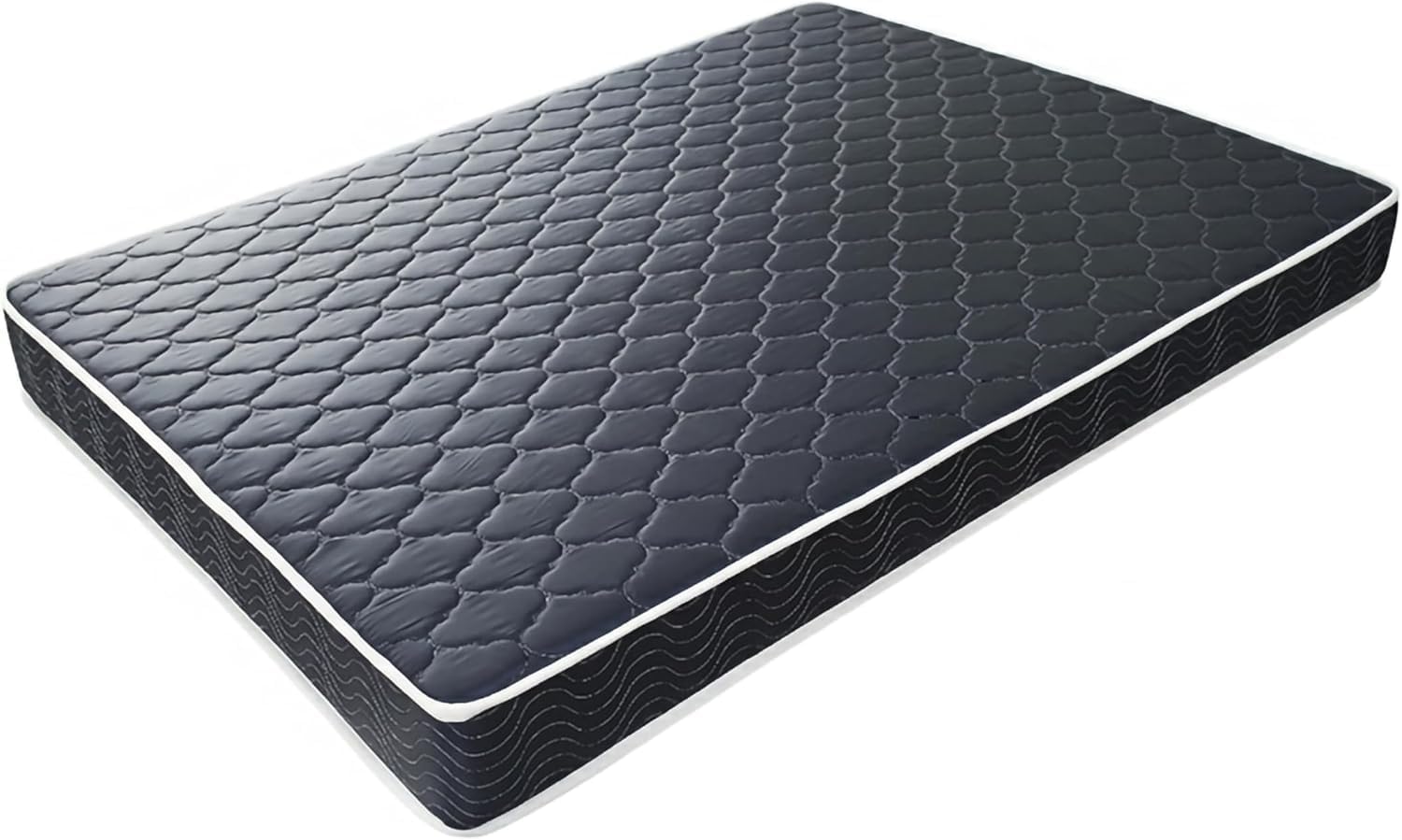 AC Pacific 6-Inch Water-Resistant High-Density Foam Mattress Made in USA with Stylish Diamond-Quilted Breathable Fabric, Distributes Weight Evenly, Twin Deluxe, Navy Blue