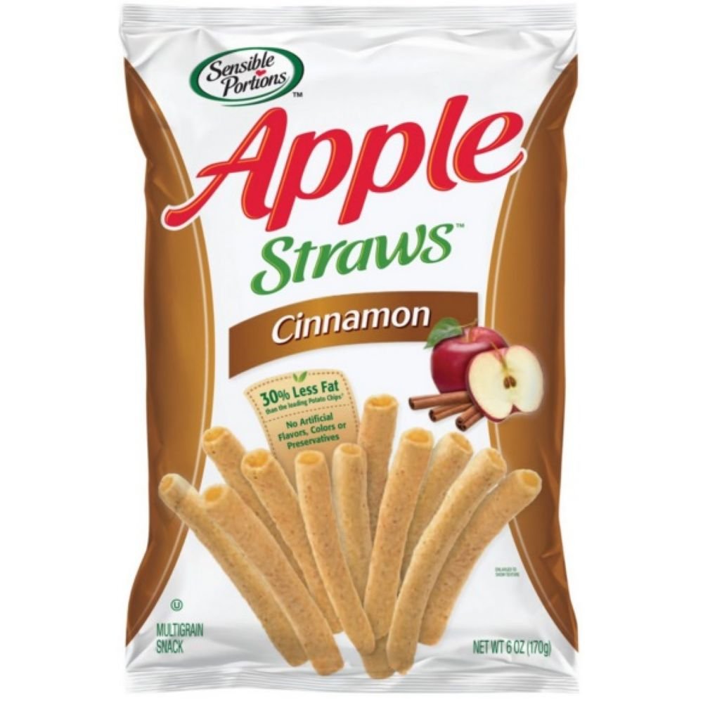Sensible Portions Cinnamon Apple Straws, 6 Ounce -- 12 per case.