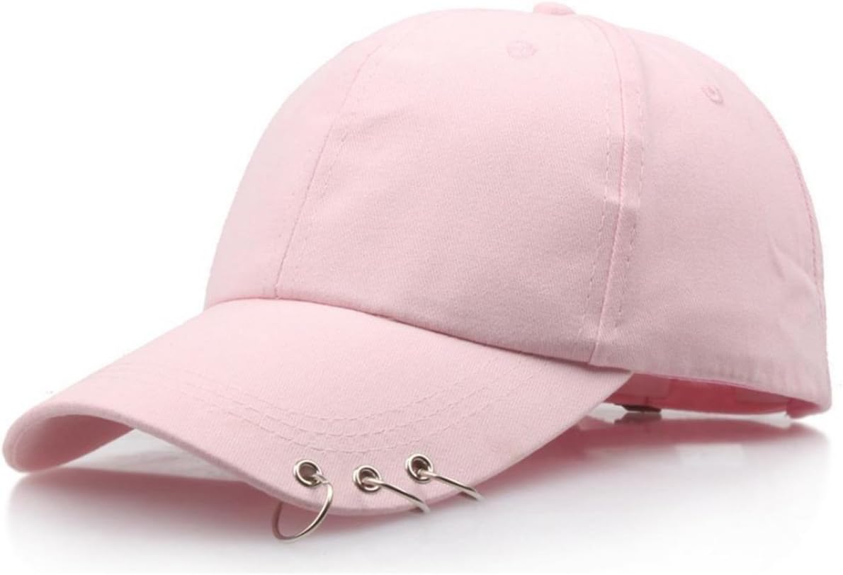Unisex Mesh Plain Metallic Ring Bill Adjustable Baseball Cap Hip-Hop Hat