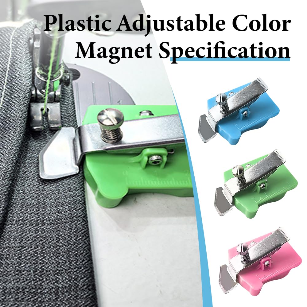 Guía de costura magnética mejorada for máquina de coser – Herramienta multiusos con clip, calibre magnético fuerte for máquinas de coser universales (rosa)(Pink)