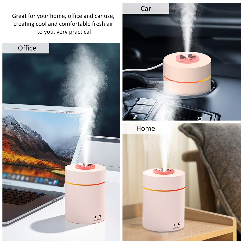 NHQZ Mini Humidificateur D'Air USB Portable Avec LED - Arrêt Auto, 2 Modes Brumisation, Idéal Voiture & Bureau