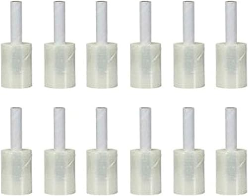 Envoltura de paleta de película de plástico con asa, 5 pulgadas x 1000 pies, calibre 80, rollo elástico retráctil transparente, muebles, cajas,