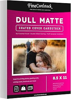 Dull 100lb Cover Digital Low Gloss Cardstock, Double Sided C2S, Coated, Perfect for Color Laser Printing, Design Proposals, Business Cards, Flyers, Brochures | Matte Finish | 8.5" x 11" | 50 Sheets