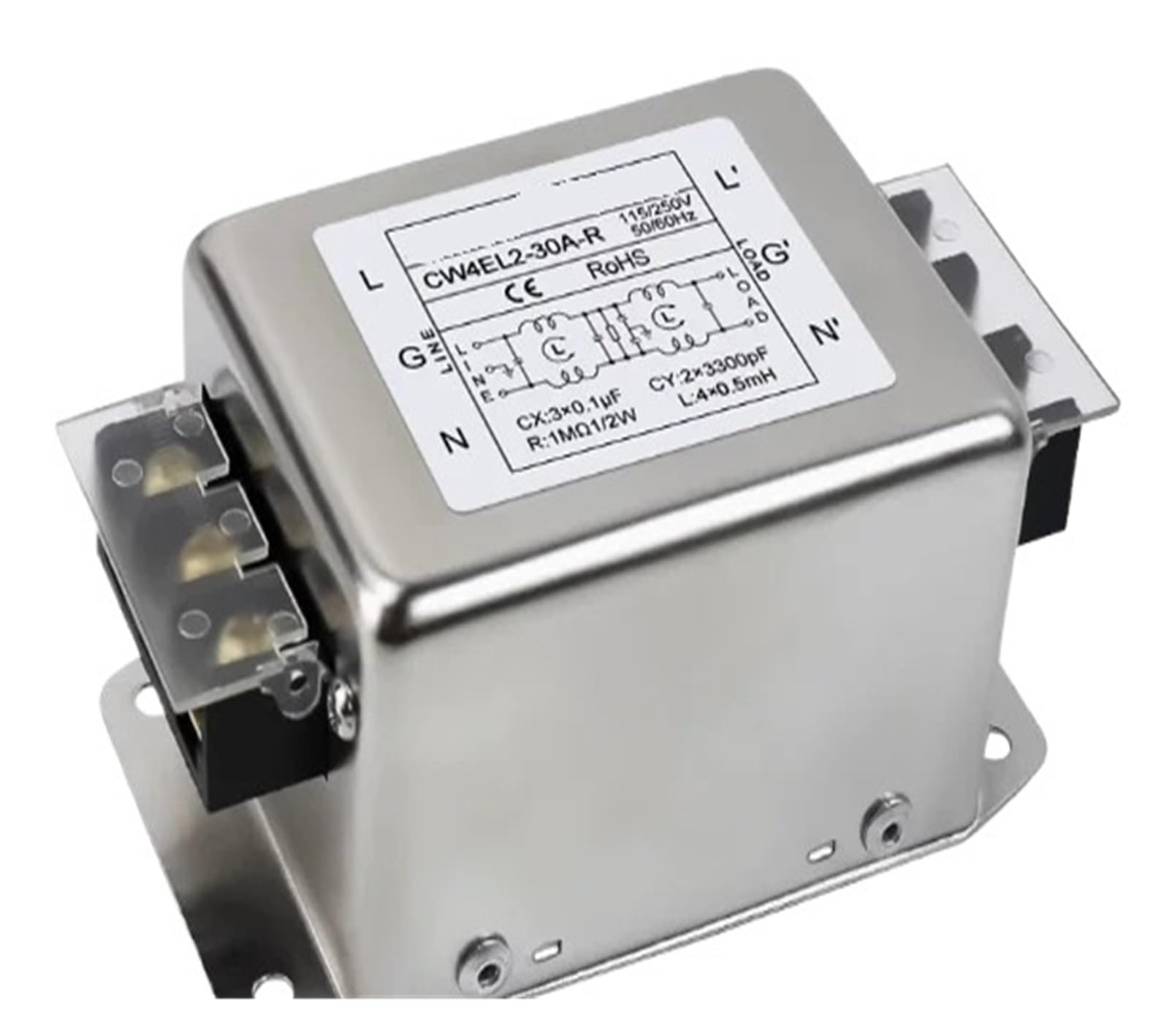 MBPAIHOP CW4EL2-30A-R anti-interference AC 220V power filter circuit audio purifier CW4L2 Double-stage terminal table type