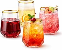Vista 10 de Oojami 40 vasos de 12 onzas irrompibles de plástico sin tallo, para vino, champán, whisky, elegantes, duraderos, desechables, para interiores