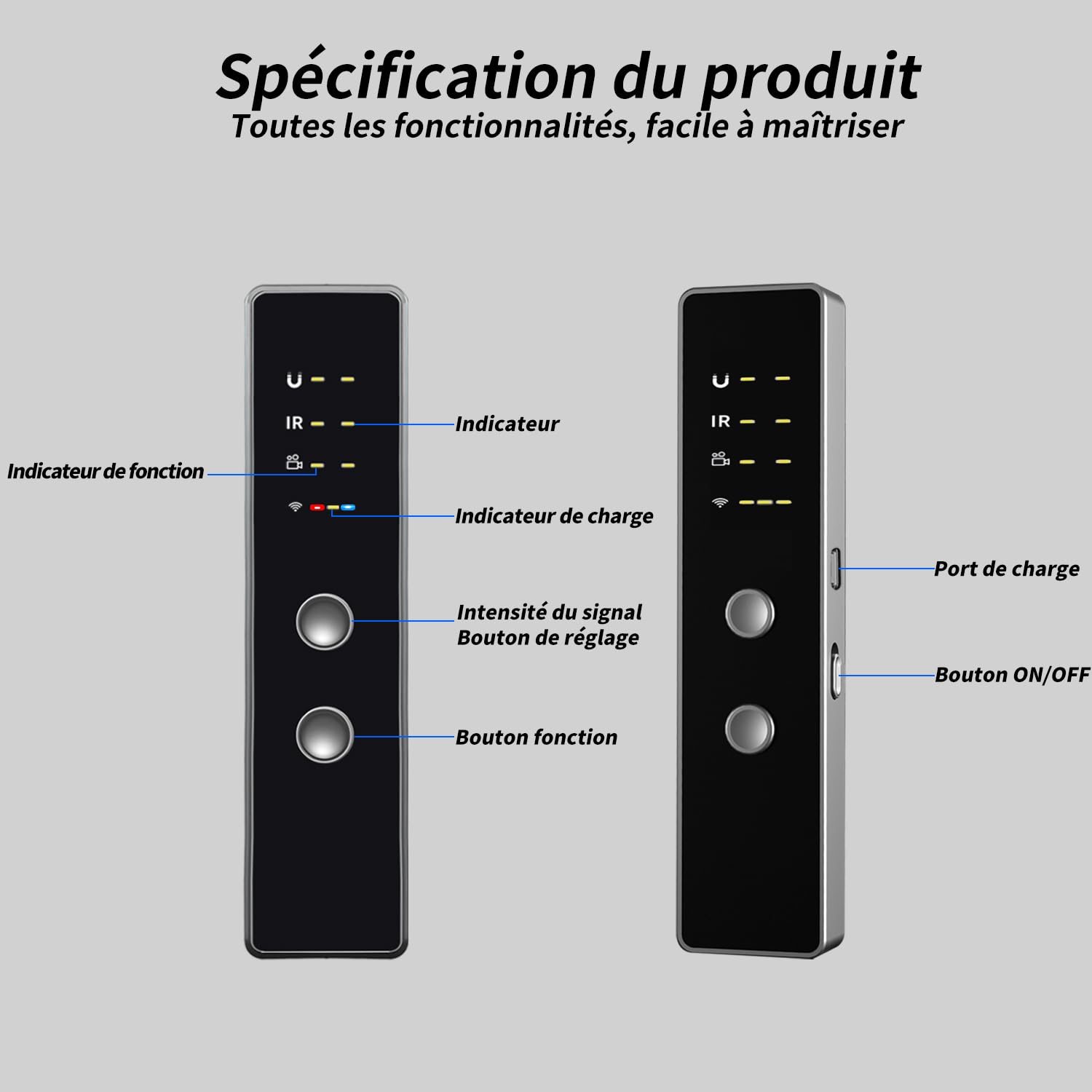 Détecteur Micro Espion, Détecteur De Caméra Espion, Détecteur Anti-Espion Bug, Scanner De Traceur GPS Anti-Espion, DéTecteur D'éCoute GSM GPS Tracker Scanner pour Les HôTels
