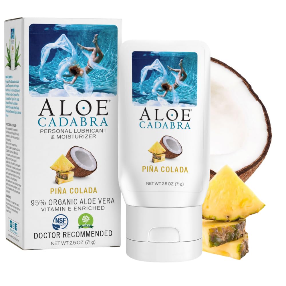 Aloe Cadabra Organic Water Based Lube, Pina Colada, 2.5oz, 1 Pack
