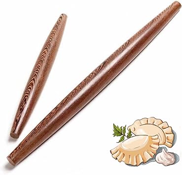 French Rolling Pin Tapered Wood Dumpling Rolling Pin 15 Inch 10 Inch 2pcs,Wenge Wooden Pin for Dumpling Skin,Pasta, Pizza, Cookie, Bread Dough Tapered Design with a Smooth Surface