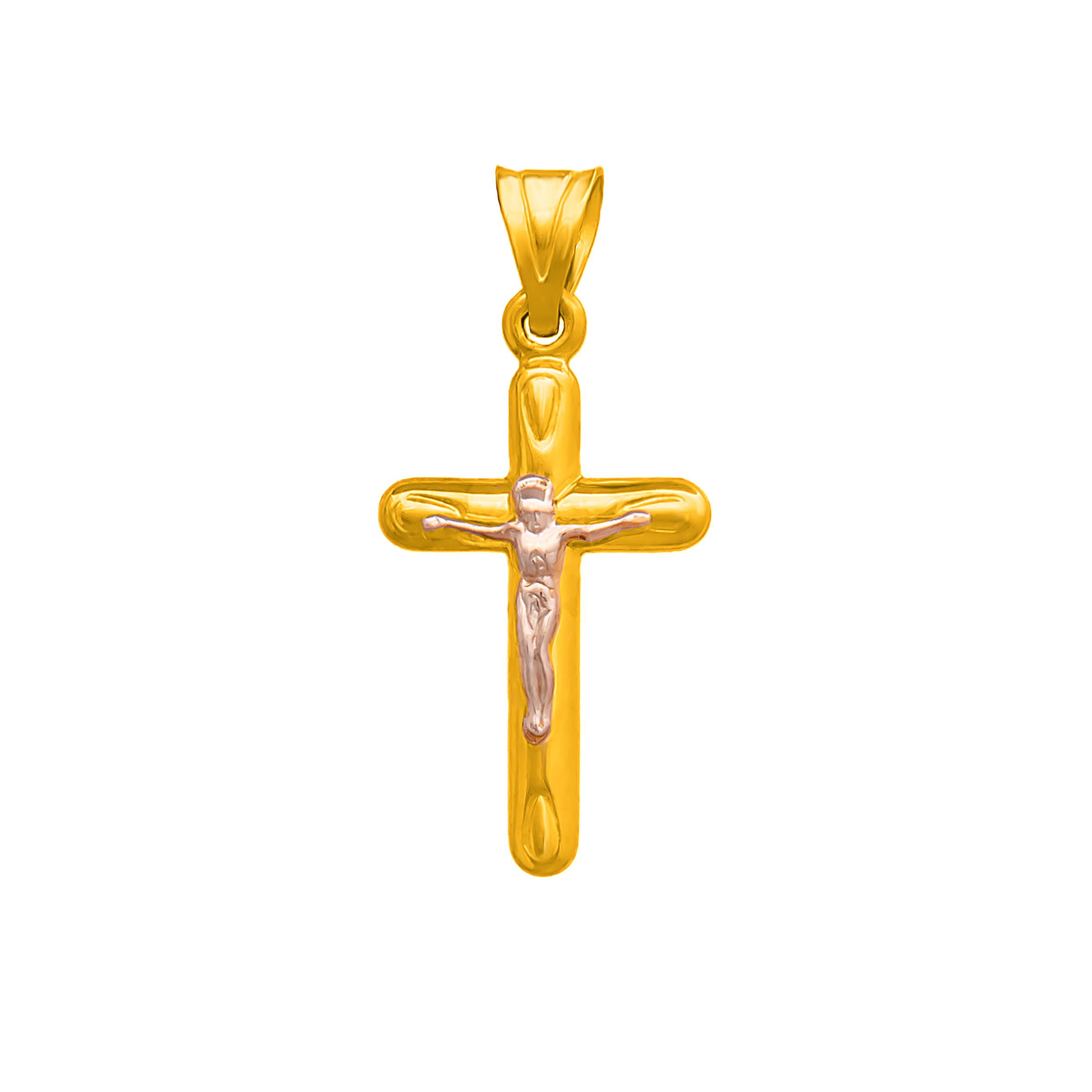 Kreuz Anhänger Gold Gelbgold Weißgold 333 8K Goldanhänger Kettenanhänger für Damen Mädchen Jungen Kinder